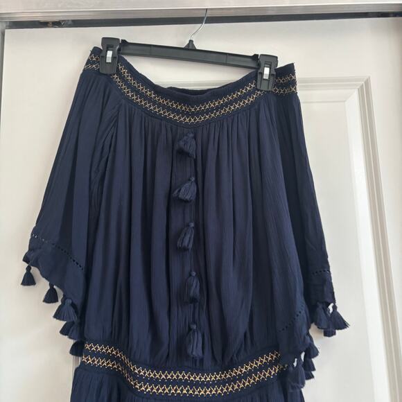 Lilly Pulitzer Women’s Navy Joelle Dress Boho Off The Shoulder Vacation Resort S - Picture 3 of 12